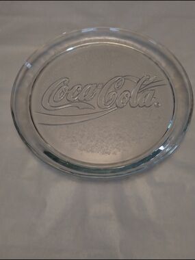 Coca-Cola Clear Glass Logo Platter